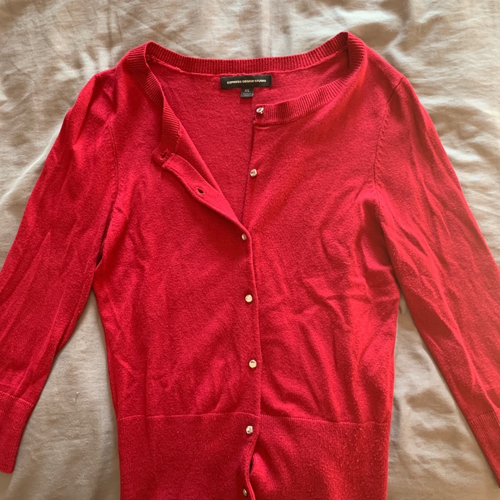 Express button sweater